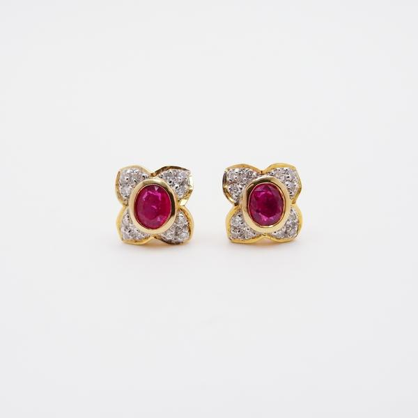 ルビー ダイヤモンド ピアス 720YG 750YG SAランク : ACHACO - 通販 