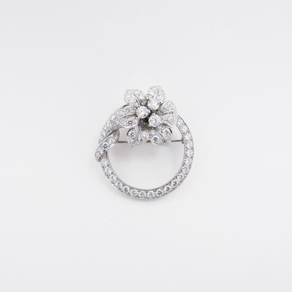 coco！Pt950素材QUEEN ヒスイとダイヤモンドのデザインブローチ TIFFANY&Co.（ティファニー） ダイヤモンド ブローチ Pt950 Sランク