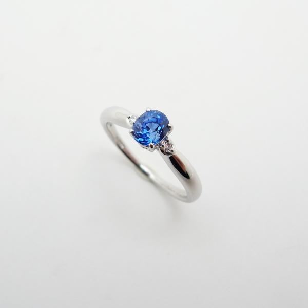 サファイア ダイヤモンド リング 11号 0.72ct 0.02ct Pt900