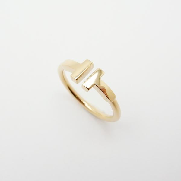 ティファニーTワイヤーリング 9号 ゴールド18Ｋ Tiffany T ティファニー ワイヤー リング 9号 750YG 新品仕上げ SA