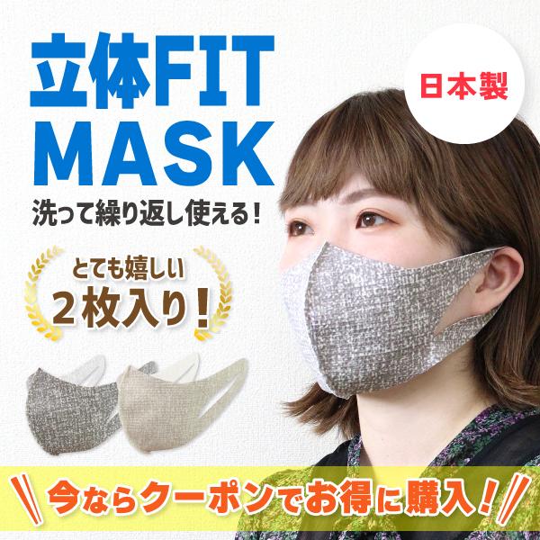 2枚入り】 マスク 日本製 洗える 布マスク 花粉症 黄砂 女性 男性 立体