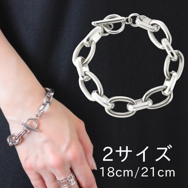 ブレスレット チェーンブレスレット 太め 大ぶり ごつめ メタル ゴールド シルバー チェーン 鎖 留め具 マンテ 爆買い クリスマス