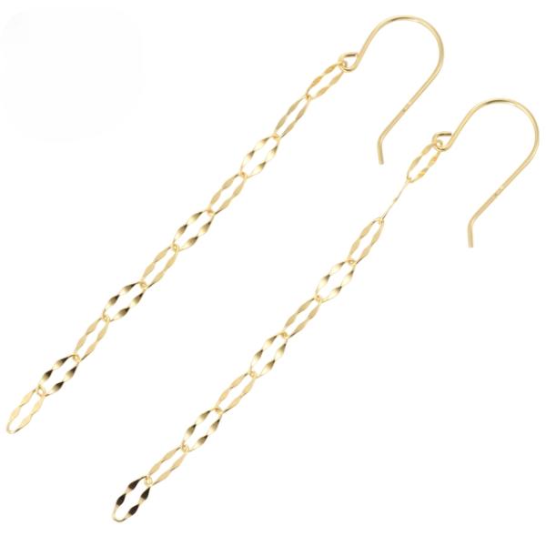 揺れるピアス 18金ピアス フック レディース 18k ゴールド アメリカンピアス チェーン ピアス 20代 30代 40代 50代 爆買い クリスマス
