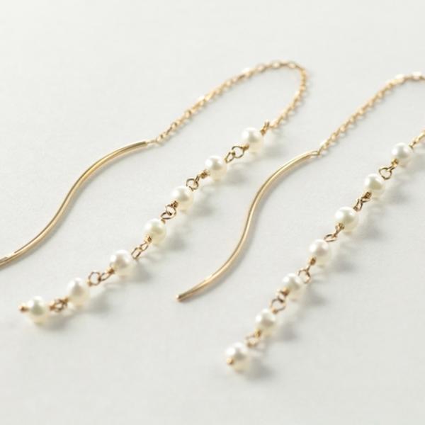 揺れるピアス 10金ピアス パール ゆれる k10 イエローゴールド ピンクゴールド ホワイトゴールド 誕生石 6月 レディース 人気 ギフト プレゼント