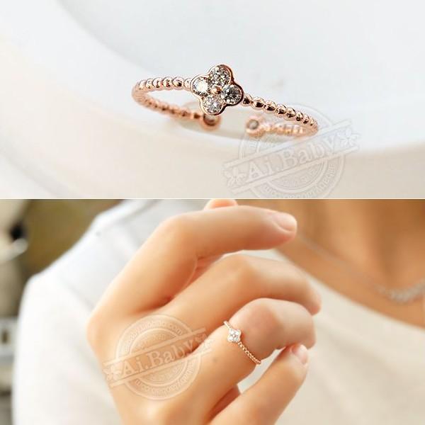 SWAROVSKI 指輪 リング ピンキーリング スワロフスキー 四つ葉 SWAROVSKI 指輪 リング ピンキーリング スワロフスキー 四つ葉