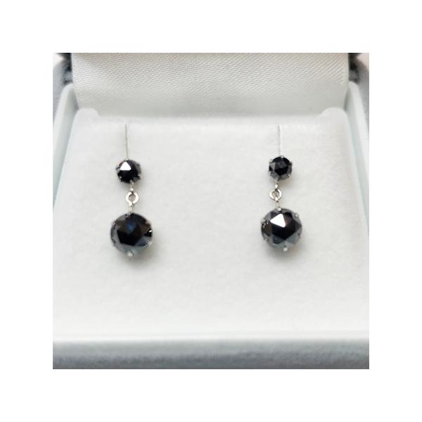 PT900ブラックダイヤモンドピアス(ブラタイプ) 1.20ct PT900シリコン