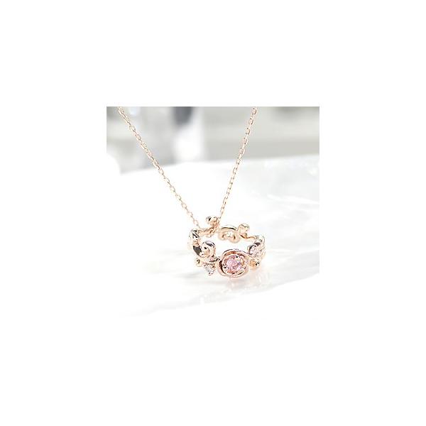 K10 誕生石 ベビーリング ペンダント ダイヤモンド カラーストーン バラ モチーフ お守り 薔薇 k10 ゴールド jdp0011
