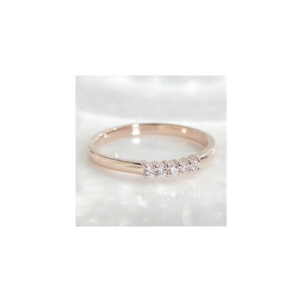 k18 WG レディースリング Jeweluce K18 0.05ct ピンキー リング ダイヤモンド エタニティ
