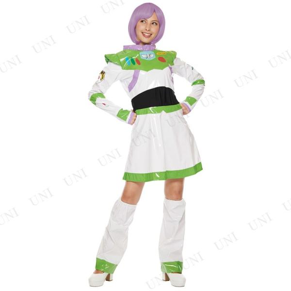 女性用バズライトイヤー リニューアル 仮装 衣装 ディズニー ピクサー映画 トイ ストーリー よりバズライトイヤーのレディースコスチューム ウィッグの形状にこだわり さらに耐熱仕様でアイロンを使用して Pw s 女性用バズライトイヤー リニューアル コスプレ