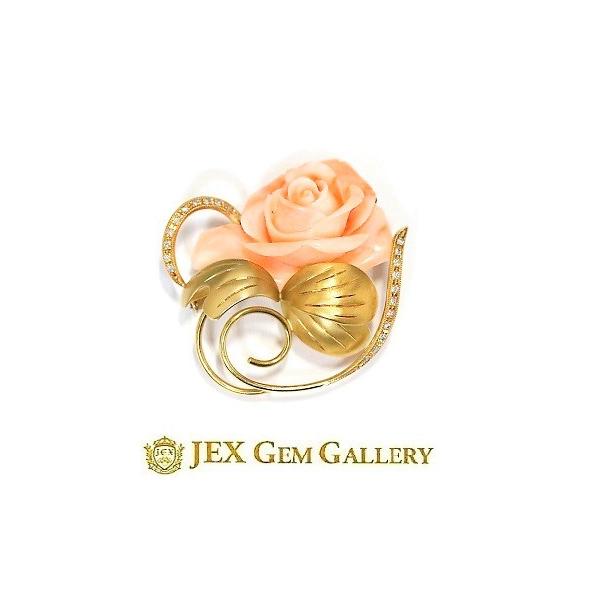 珊瑚・K18 ブローチ 新品 K18珊瑚ブローチ(No.45768) : JEX宝石ギャラリー Yahoo!店 - 通販