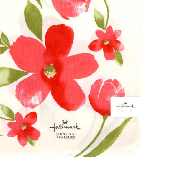 Hallmark（ホールマーク）婦人ハンカチ（花柄・レッド） : JOYFULSTORE