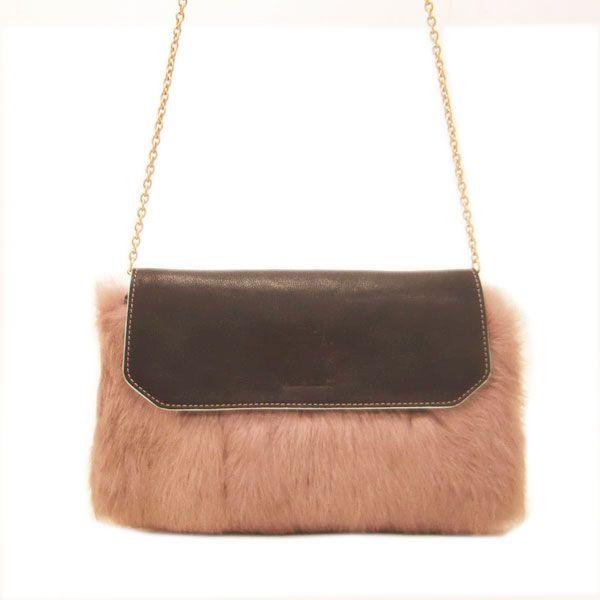 Paul Smith（ポールスミス）ラビットファー×レザークラッチバッグ : ps 