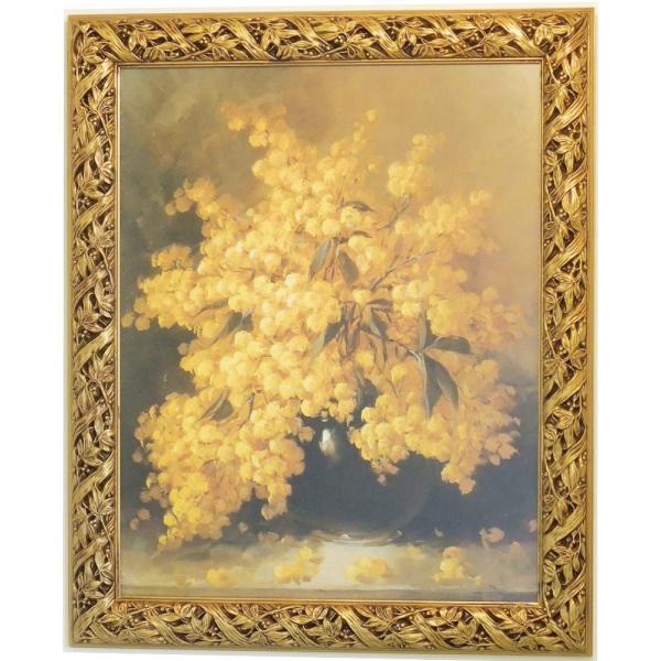 時間指定不可 額絵 絵画 アートポスター 壁掛け イタリア製 Jhaアンティーク木製フレーム ミモザ 風水開運 W492 H597 Ip 72 アートフレーム 額装絵画 アート額絵 ウォールアート インテリア壁飾り 玄関 リビング 寝室 おしゃれ 店舗 美術館 お1人様1点限り