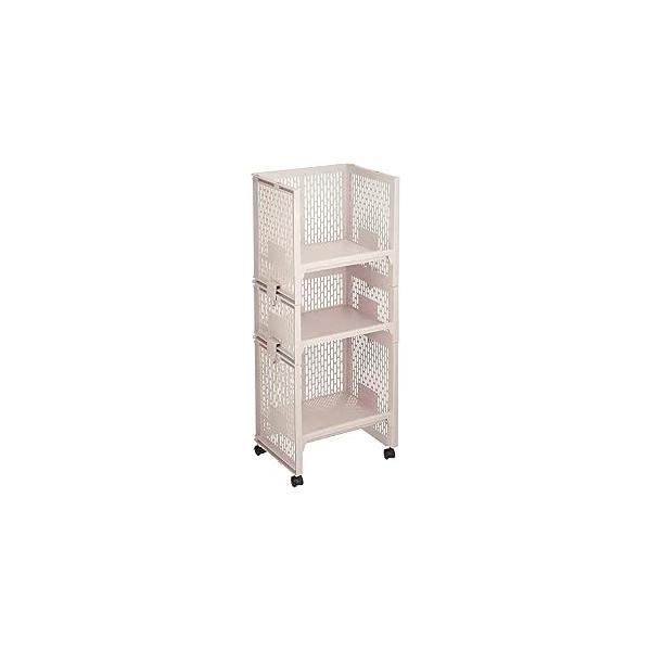 【商品名】　サンコープラスチック ランドセルラック3段 幅36.3×奥28.8×高88.3cm ベージュ 【商品説明】　・本体サイズ:約W363×D288×H883mm・本体重量:約3.1kg・生産国:日本・素材・材質:ポリプロピレン 【サ...