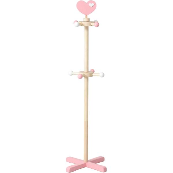 【商品名】　不二貿易 子供用 コートハンガー ハート 91799 【商品説明】　・お客様組立品・カラー:ピンク・サイズ:37x37x117.5cm・フックサイズ(上4本):70mm・フックサイズ(下4本):90mm・原産国:ベトナム・本体:...