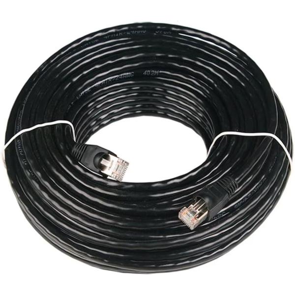 NIMARUNI CAT5e 屋外仕様 2重被覆 LANケーブル 屋外用 コネクタ付 インターネットケーブル 難燃性 耐候性 ブラック (3