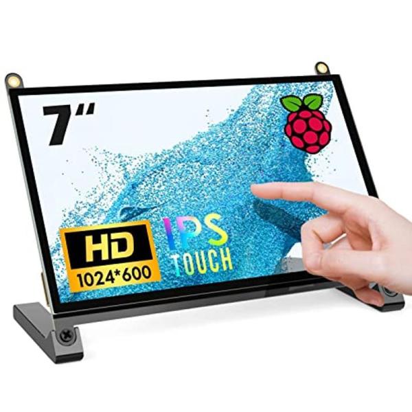 ROADOM 7�C���` Raspberry Pi�p�^�b�`���j�^�[ IPS 1024X600 �X�s�[�J�[���� Raspberry Pi 4/3
