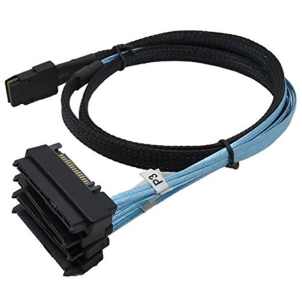 CableDeconn Mini SAS �P�[�u�� SFF-8087 36�s�� to 4 SFF-8482 29�s�� �R�l�N�^ SATA�p��