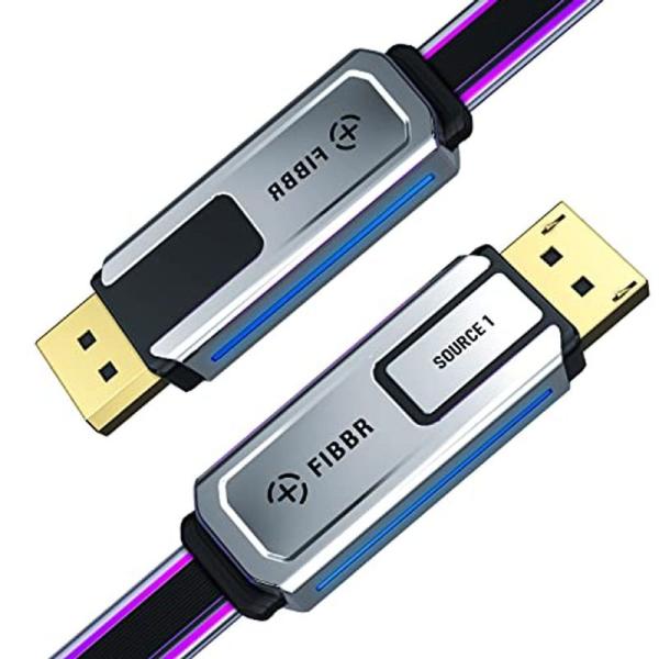 FIBBR Displayport�P�[�u��,�������O�W���A���[�o�[�W����DP1.4���t�@�C�o�[�r�f�I�����P�[�u���A4K@60Hz/ 2K@1