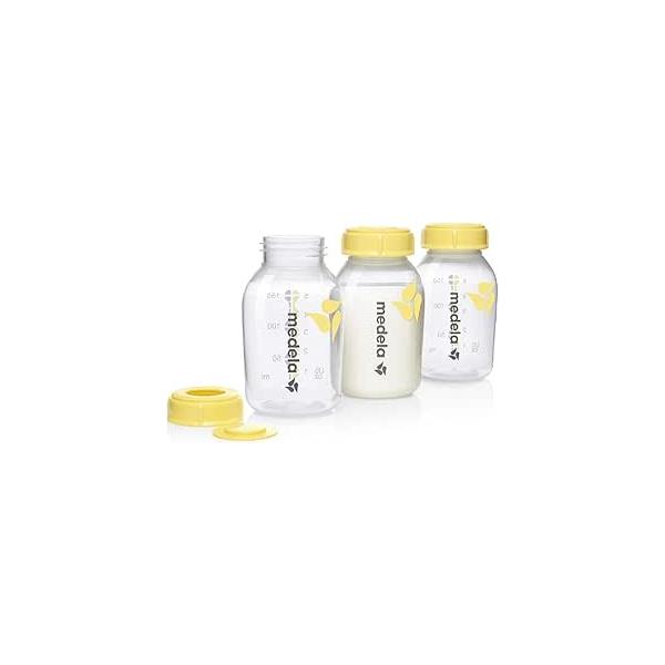 【商品名】　Medela(メデラ) 母乳ボトル 150ml 3本セット そのまま冷凍・冷蔵 搾乳、保存、授乳を1つのボトルで 電子レンジ利用可 母乳育児 【商品説明】　・【1つの容器でOK】メデラのすべてのさく乳器に取り付けられます。カーム...