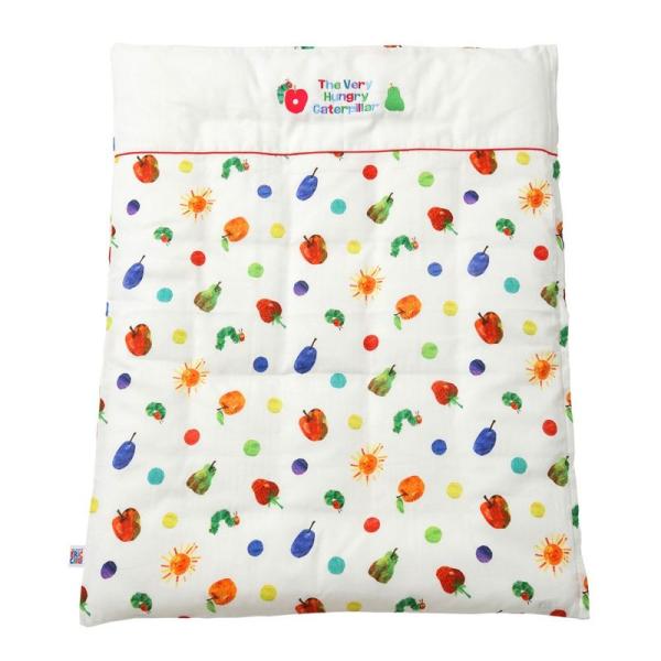 【商品名】　baby.e-sleep(ベビーイースリープ)はらぺこあおむしダブルガーゼ掛カバー ミニサイズ 日本製 80×100cm 【商品説明】　・[本体サイズ] 80×100cm・[素材] 綿100%(ダブルガーゼ)・[製造国] 日本 ...