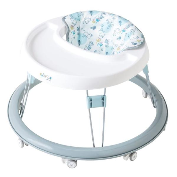 【商品名】　永和 ムーミンよちよちウォーカー 【商品説明】　・広めのテーブルはお食事にも使えます。フチがあるので食器も落としにくいです。・折りたたむと幅はわずか10cmほどになり、収納にとても便利です。簡単でスムーズな仕様です。・持ち運びに...