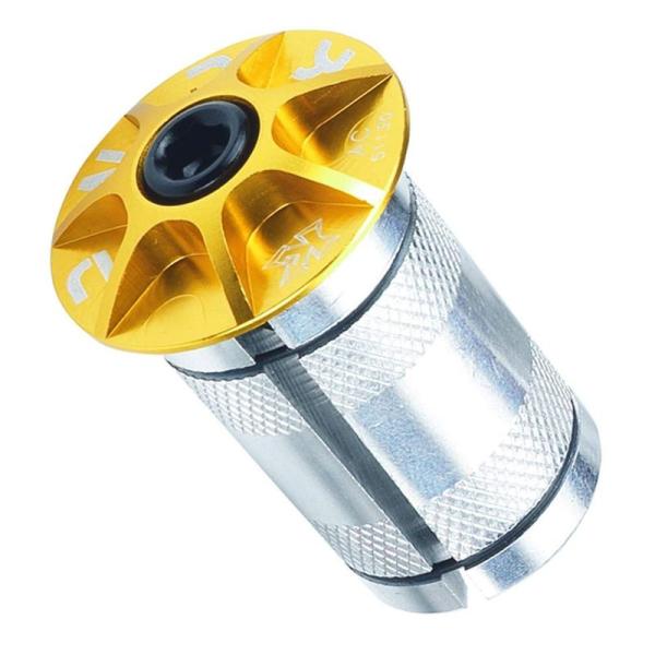 【商品名】　ケーシーエヌシー(KCNC) 自転車 軽量 ヘッドパーツセット ヘッドパーツセット アヘッドセットキャップ ゴールド OS 【商品説明】　・カーボンファイバー製ステアチューブに最適なマルチプレッシャーアンカー。・キャップ外径:_...