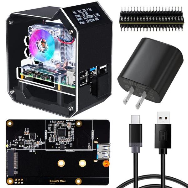 【商品名】　GeeekPi Raspberry Pi ミニタワー NAS キット PWM RGB ファン付き Raspberry Pi ICE タワーク 【商品説明】　・M.2 SATA SSD 2280/2260/2240 大容量ストレー...