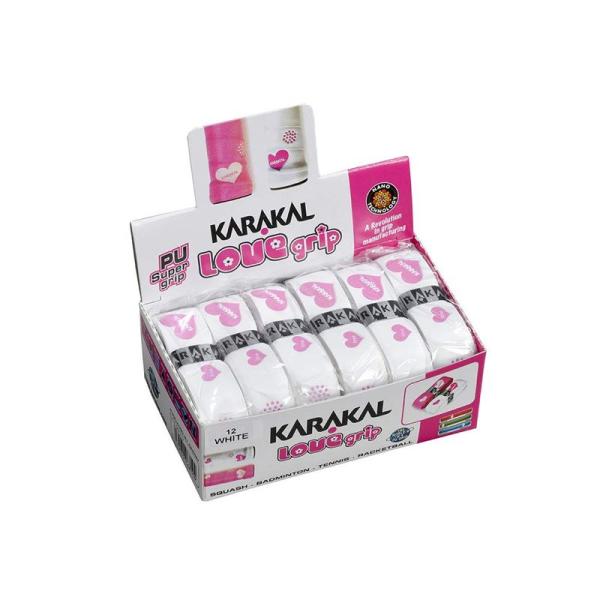 【商品名】　KARAKAL(カラカル) グリップ 全ラケットスポーツ対応 PU SUPER LOVE GRIP BOX 12 白色 12個1セット KJ 【商品説明】　・仕様:ラブザインカラー (合計12個入り)・長さ: 110cm(スカッ...