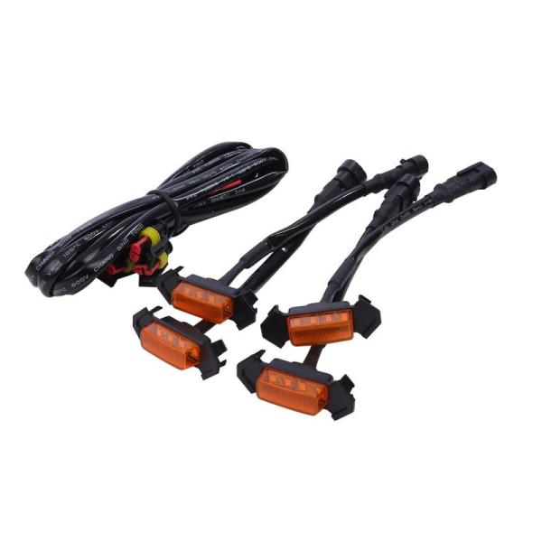 CustomDivine LED グリル マーカー 4連 セット トヨタ アンバー ライト タコマ TRD プログリル スモーク レンズ 各