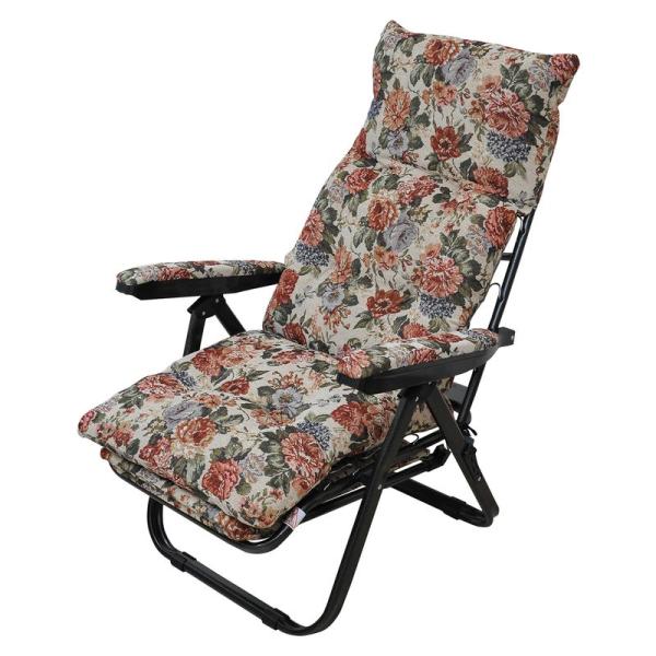 【商品名】　ビータ(Vita) リクライニングアームチェア ヘッドギア付き ゴブラン 【商品説明】　・フットレストサイズ:42×38cm・リクライニング:背もたれ/6段階、ヘッドレスト/14段階・座面サイズ:49×43cm・折りたたみサイズ...