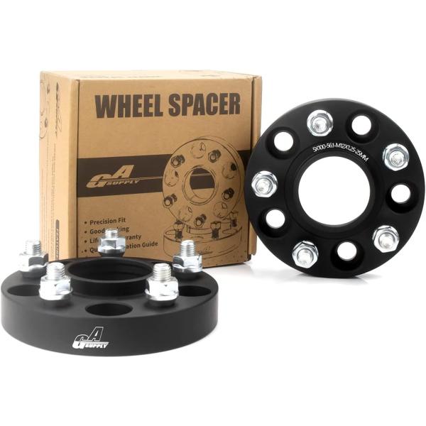 GAsupply 鍛造ワイドトレッドスペーサー PCD100 5H 内径56.1 M12XP1.25 厚さ25mm ワイトレハブリング一体
