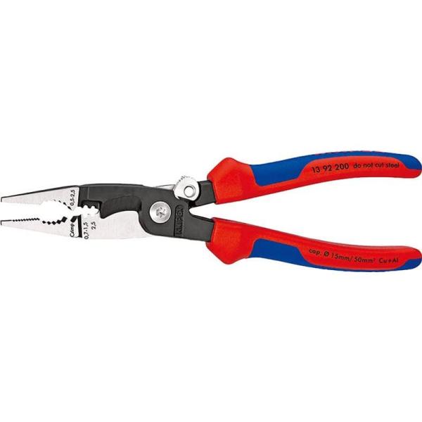 【商品名】　クニペックス KNIPEX 1392-200 エレクトロプライヤーコンフォート(スプリング付)(SB 【商品説明】　・●インテリジェントラッチング機構：ロッキングレバーでスプリングの開き幅を調整でき、他の機能を使用している間切刃...
