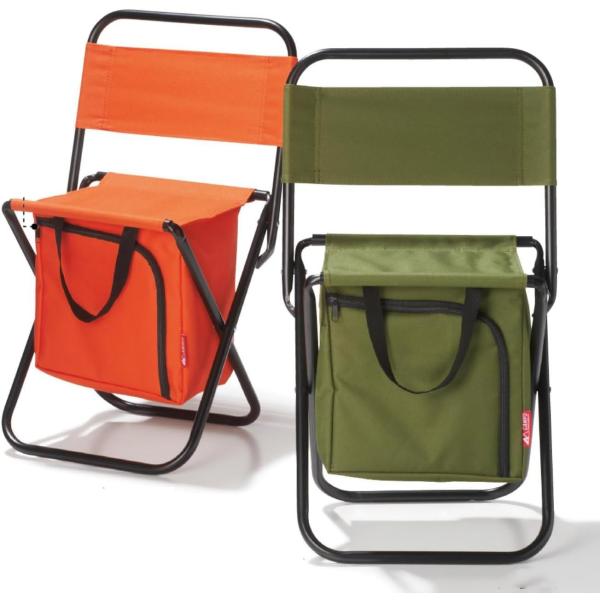 【商品名】　座れる 折りたたみ式 保冷ボックス ミニ 折りたたみ椅子 コンパクト レジャーチェア 座面下 保冷バッグ 一体式 オレンジ グリーン 2色セ 【商品説明】　・人気のアウトドアPB「キャンプス」シリーズ。保冷温バッグ機能を座面下に...