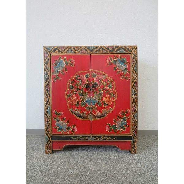 アジア家具 彫刻入り木製キャビネット アジア家具 彫刻入り木製