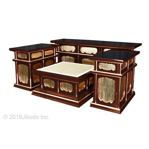 寺院仏具】潤み塗り 二重3.5尺密壇(登高座)4点セット 国内自社 寺院仏具】潤み塗り 二重3.5尺密壇(登高座)4点セット 国内自社