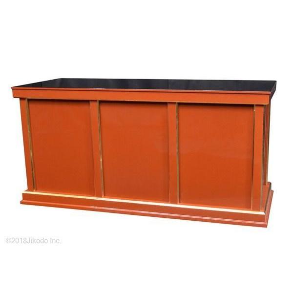 寺院仏具】頑丈な供物台 朱塗り 下須板付 <幅120cm 奥行45cm 高 寺院仏具】頑丈な供物台 朱塗り 下須板付 <幅120cm 奥行45cm 高