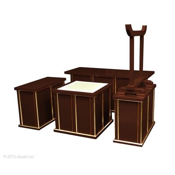寺院仏具】潤み塗り 椅子式の折り畳み登高座3.5尺 磬台(ケイ台 寺院仏具】潤み塗り 椅子式の折り畳み登高座3.5尺 磬台(ケイ台