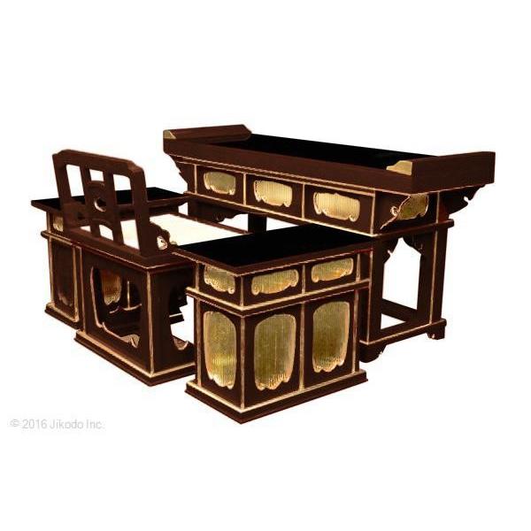 寺院仏具】潤み塗り 前机と椅子型曲録と脇机セット 安心の国内 寺院仏具】潤み塗り 前机と椅子型曲録と脇机セット 安心の国内