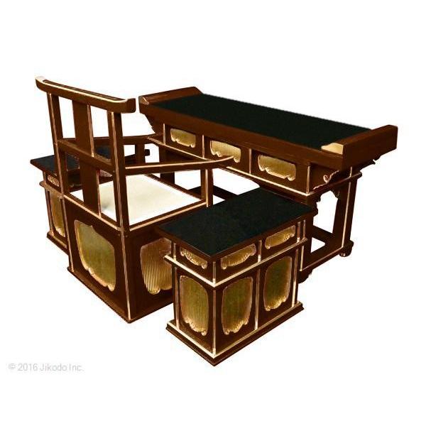 寺院仏具】潤み塗り 前机と高級曲録と脇机セット 安心の国内自社 寺院仏具】潤み塗り 前机と高級曲録と脇机セット 安心の国内自社