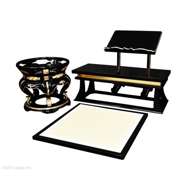 寺院仏具】黒塗り 内陣用 礼盤セット 登高座(密壇)4点一組 安心 寺院仏具】黒塗り 内陣用 礼盤セット 登高座(密壇)4点一組 安心