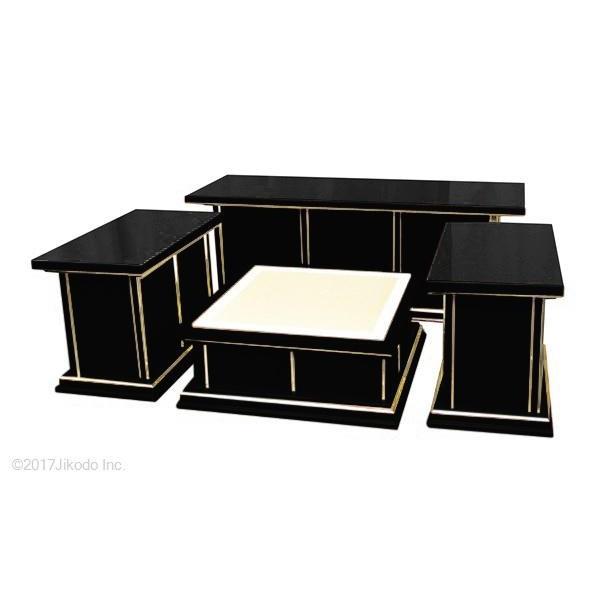 寺院仏具】黒塗り 新型一重密壇(登高座)4点セット 国内自社 寺院仏具】黒塗り 新型一重密壇(登高座)4点セット 国内自社