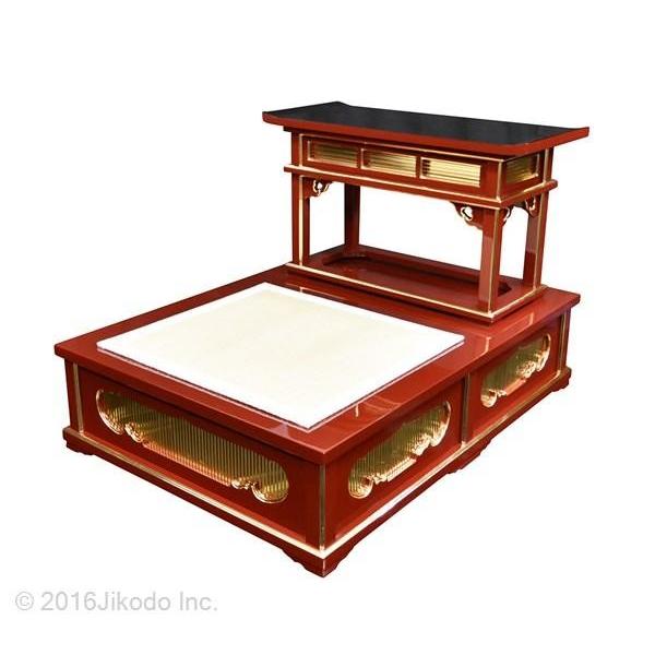 寺院仏具】朱塗り 導師机と礼盤セット 安心の国内自社工場製作品 寺院仏具】朱塗り 導師机と礼盤セット 安心の国内自社工場製作品