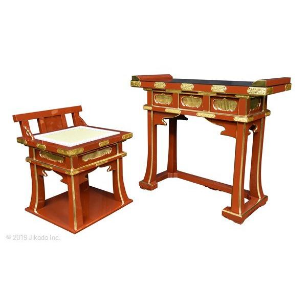 全品送料0円 寺院仏具】朱塗り 金具 引出し付き 高級背高導師机 全品送料0円 寺院仏具】朱塗り 金具 引出し付き 高級背高導師机
