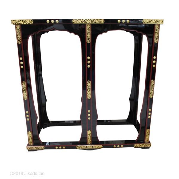 寺院仏具】黒塗り 散華机(別上品)透かし金具付き 幅84センチ 寺院仏具】黒塗り 散華机(別上品)透かし金具付き 幅84センチ
