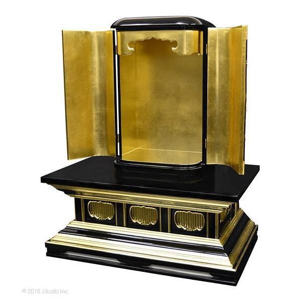 受注生産品】黒塗り 高さ60センチ 丸型厨子・厨子用須弥壇セット 受注生産品】黒塗り 高さ60センチ 丸型厨子・厨子用須弥壇セット