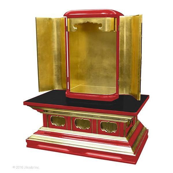 受注生産品】朱塗り 高さ60センチ 丸型厨子・厨子用須弥壇セット 受注生産品】朱塗り 高さ60センチ 丸型厨子・厨子用須弥壇セット