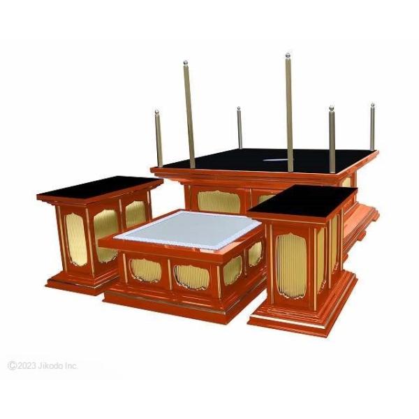 寺院仏具】朱塗り 3.5尺 新型大壇 大壇・護摩壇 ケイ台付(磬台 寺院仏具】朱塗り 3.5尺 新型大壇 大壇・護摩壇 ケイ台付(磬台
