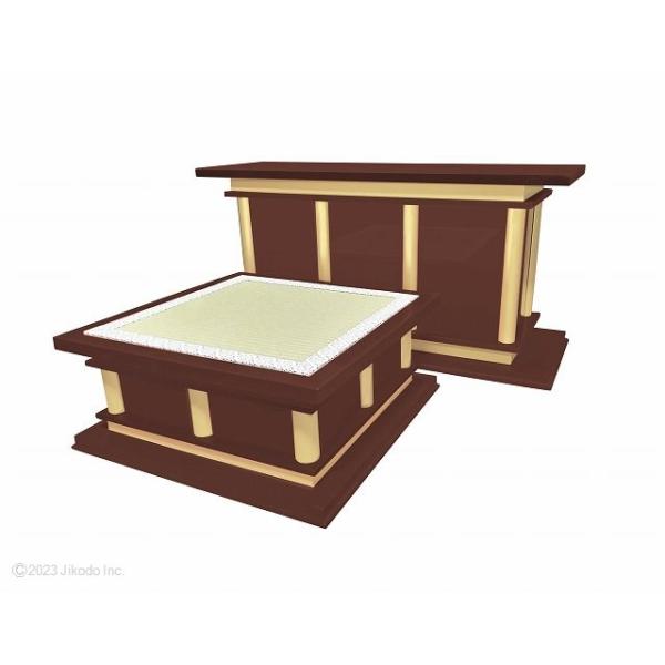 寺院仏具】潤み塗り 慈光型の向机と礼盤セット 自社オリジナル 寺院仏具】潤み塗り 慈光型の向机と礼盤セット 自社オリジナル