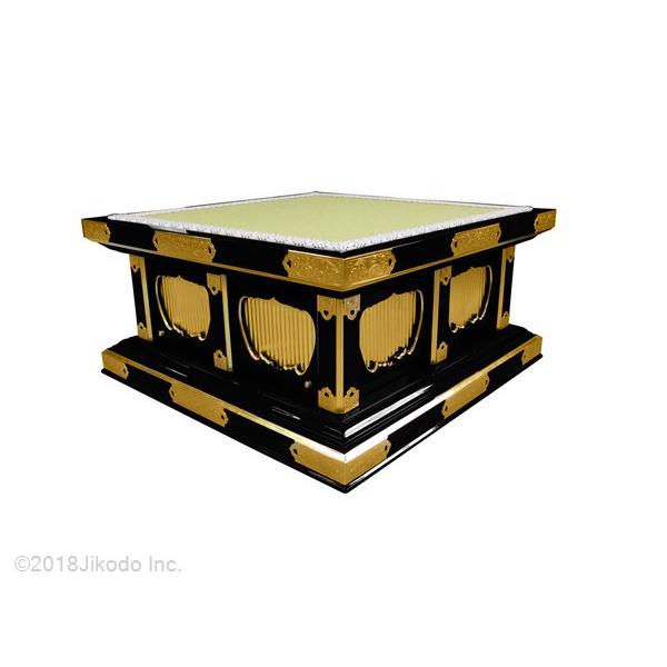 寺院仏具】収納付き 金具付 黒塗り礼盤 幅約60センチ (受注生産 寺院仏具】収納付き 金具付 黒塗り礼盤 幅約60センチ (受注生産